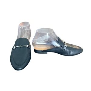 Rachel Zoe Black Silver Horsebit Mule Loafers Slip On Flats Womens Size 6.5